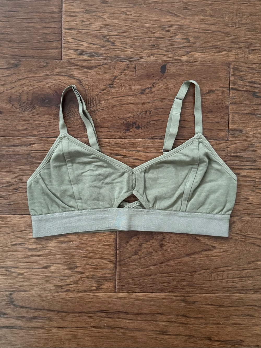 NWOT Richer Poorer Cotton Cutout Bralette Surplus Olive Green Size M